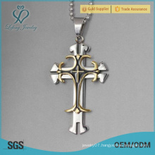 Men gold and silver cross pendant,metal catholic religious jewelry